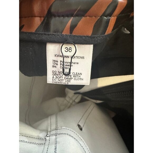Kwaidan Editions Tiger Print Vinyl straight leg high rise pants 36 - Picture 8 of 9